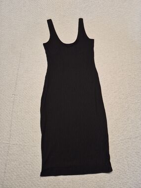 Heart & Hips Black Ribbed Midi Tank Dress